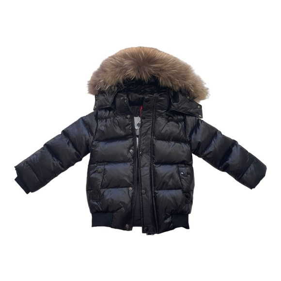 Down Parka Fur Feather Jacket Hooded Slim White duck Down Short Parkas Sz 2 - Picture 4 of 12